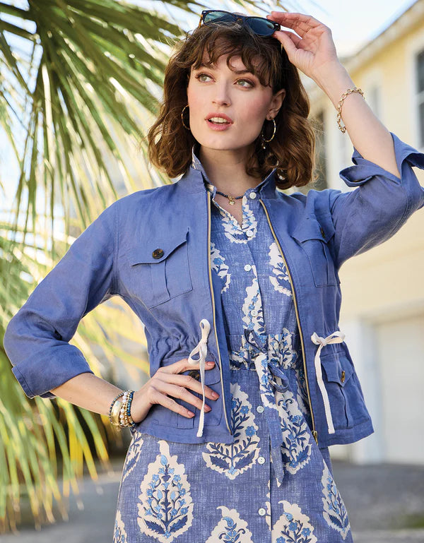 DANI LINEN JACKET INDIGO BLUE - Molly's! A Chic and Unique Boutique 