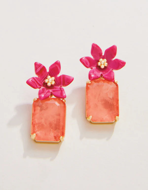 BLOOMING GEM EARRINGS PINK - Molly's! A Chic and Unique Boutique 