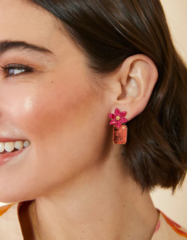 BLOOMING GEM EARRINGS PINK - Molly's! A Chic and Unique Boutique 