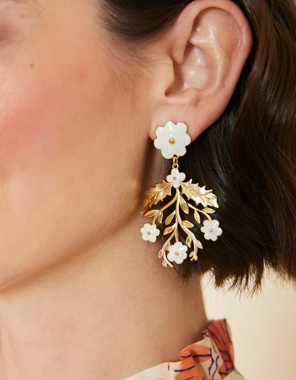DELPHINIUM EARRINGS CREAM - Molly's! A Chic and Unique Boutique 
