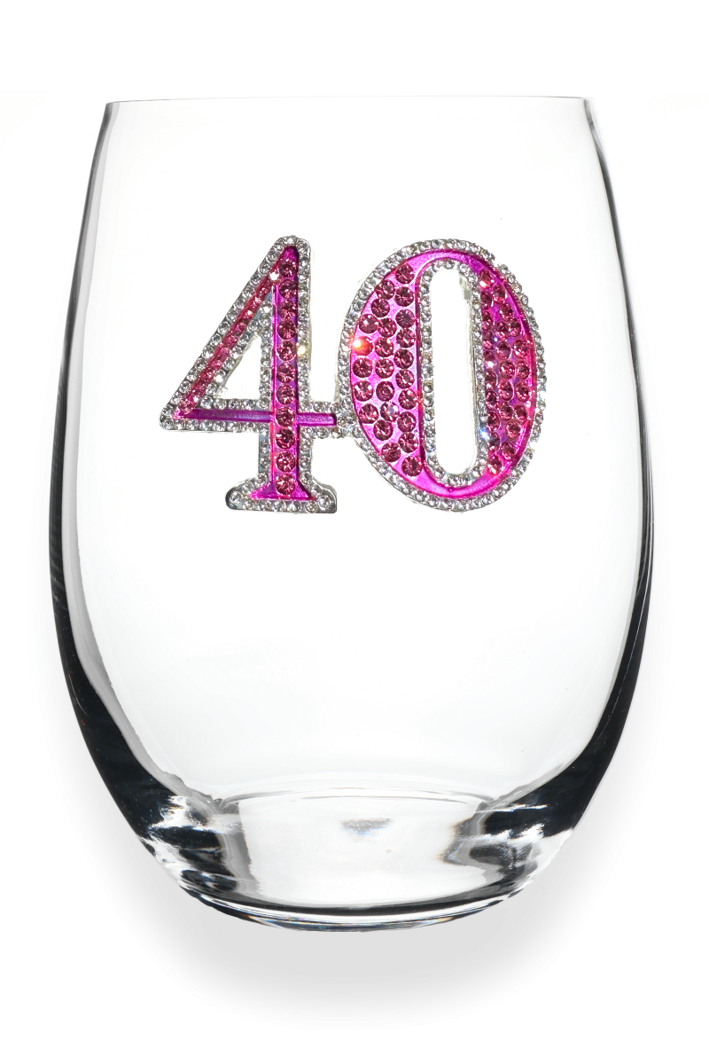 40TH BIRTHDAY STEMLESS WINE GLASS - Molly's! A Chic and Unique Boutique 