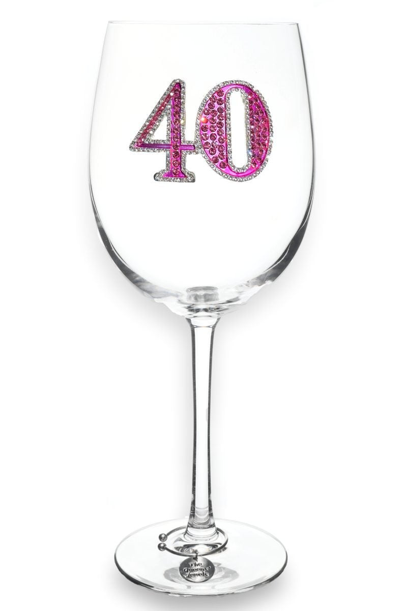 40TH BIRTHDAY STEMMED WINE GLASS - Molly's! A Chic and Unique Boutique 
