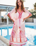 LONG KAFTAN PALM STRIPE - Molly's! A Chic and Unique Boutique 