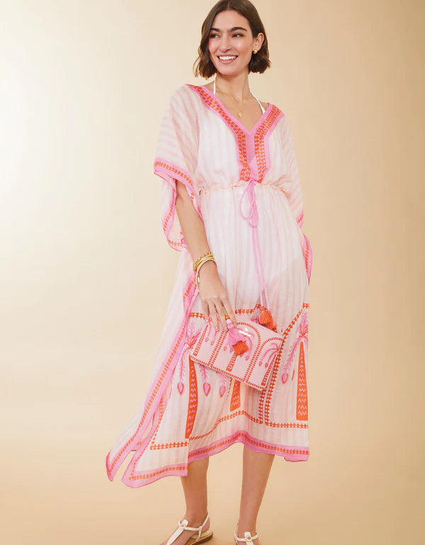 LONG KAFTAN PALM STRIPE - Molly's! A Chic and Unique Boutique 