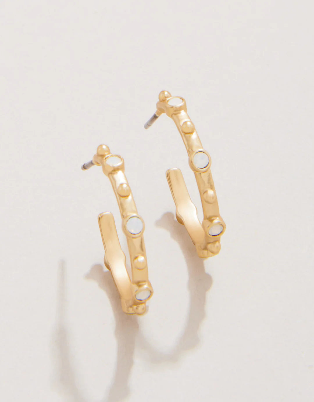 BRISTOL HOOP EARRINGS 20MM WHITE OPAL - Molly's! A Chic and Unique Boutique 