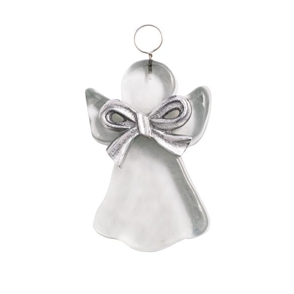 ANGEL METAL BOW GLASS ORNAMENT