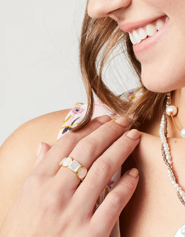 MAERA BAND RING MOTHER OF PEARL - Molly's! A Chic and Unique Boutique 