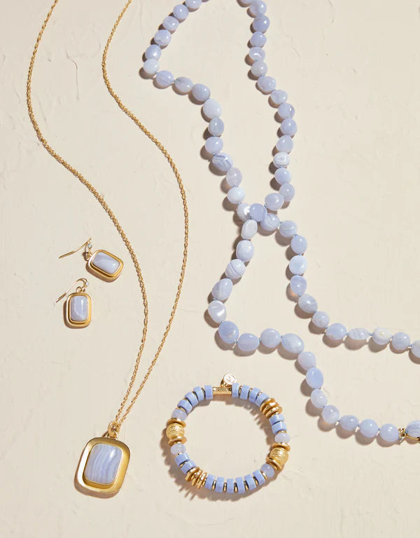 THE BLUFF NECKLACE BLUE CHALCEDONY - Molly's! A Chic and Unique Boutique 