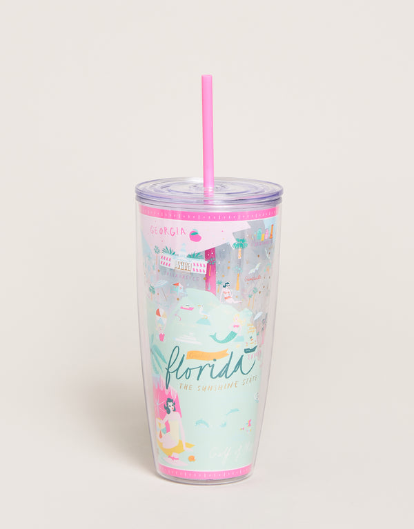 496992 CLEAR DRINK TUMBLER 24OZ FLORIDA - Molly's! A Chic and Unique Boutique 