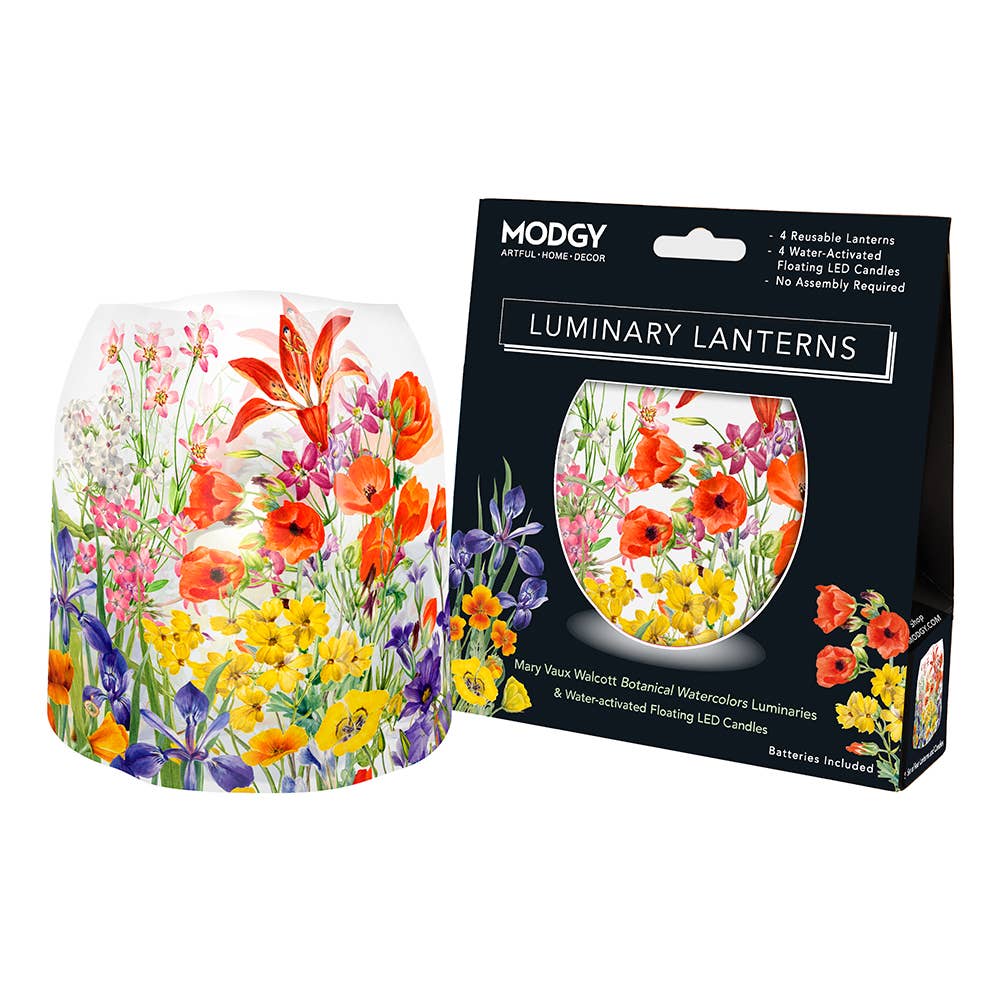 Luminary Lanterns - Mary Vaux Walcott Watercolor Botanicals - Molly's! A Chic and Unique Boutique 