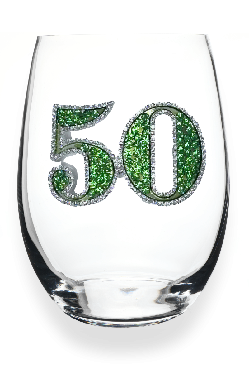 50TH BIRTHDAY STEMLESS WINE GLASS - Molly's! A Chic and Unique Boutique 