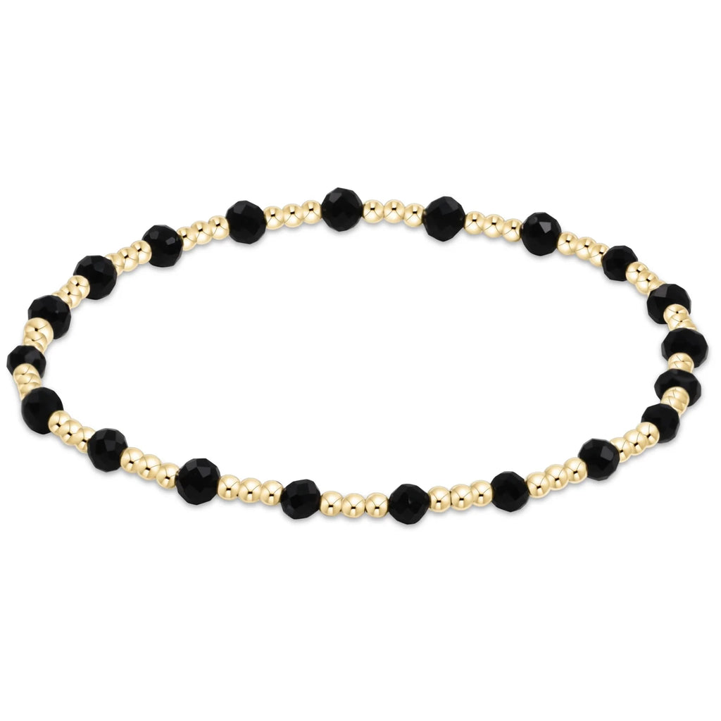 GEMSTONE GOLD SINCERITY PATTERN 3MM BEAD BRACELET