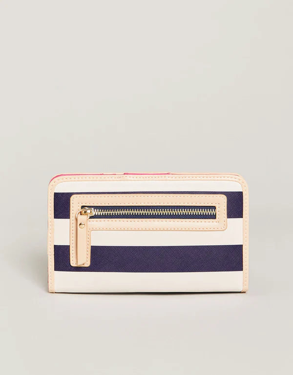 SNAP WALLET NAVY STRIPE