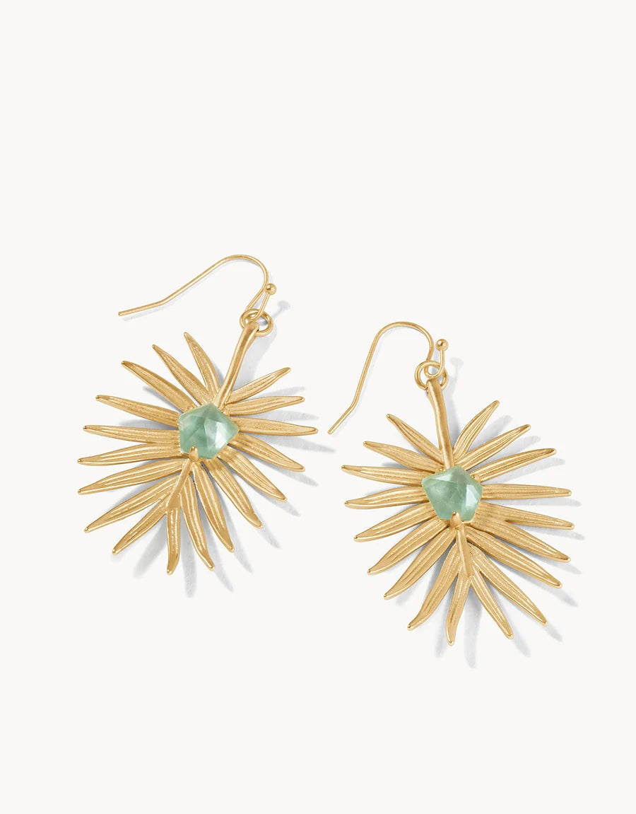 Palm Earrings Aqua Pearlescent