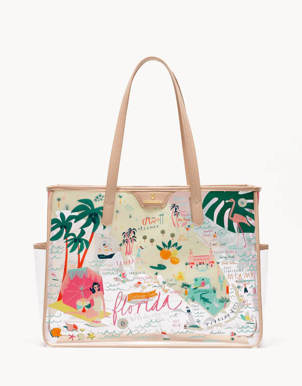 Clear Beach Tote Florida