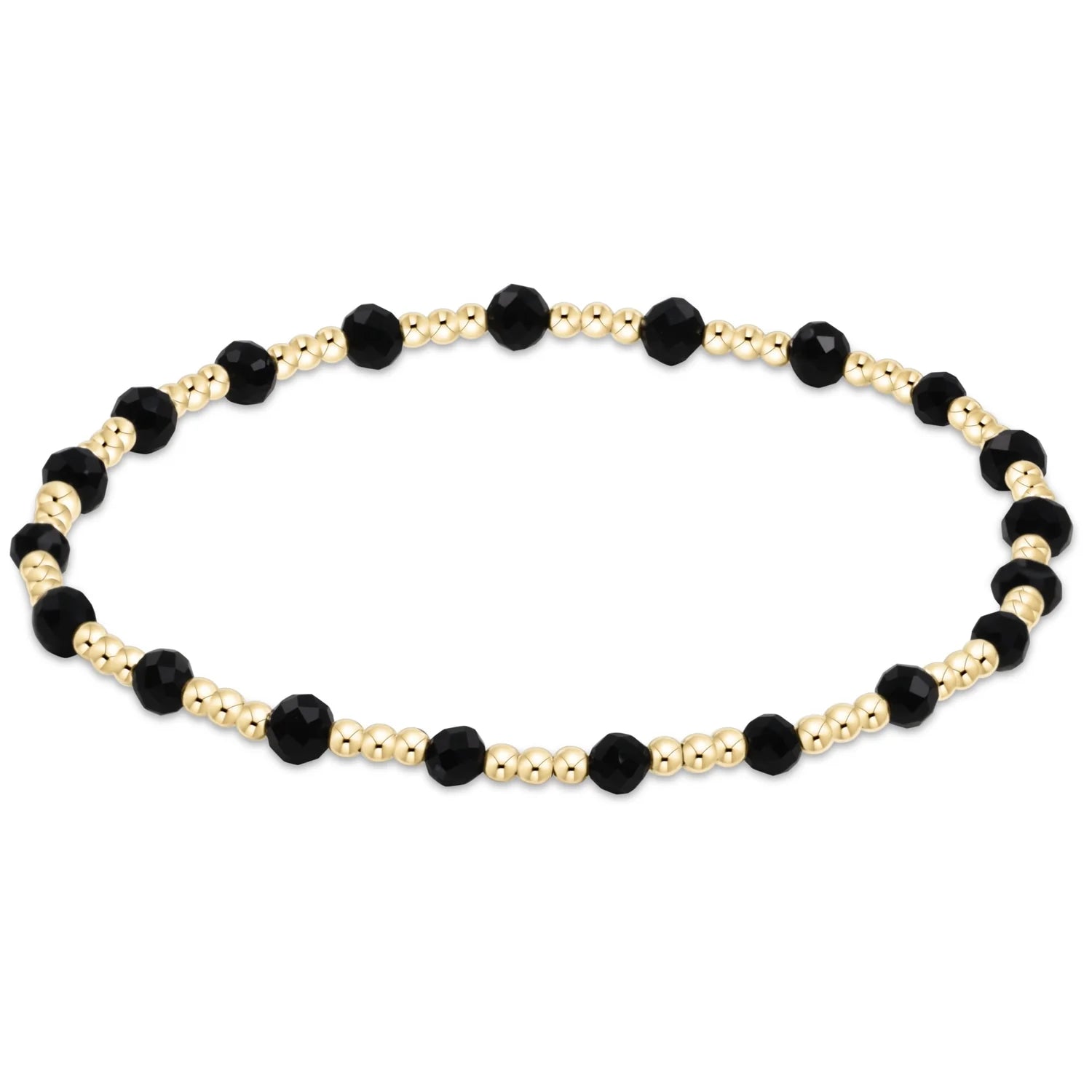 GEMSTONE GOLD SINCERITY PATTERN 3MM BEAD BRACELET