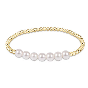 Classic Gold Beaded Bliss 3mm Bead Bracelet - 6mm Pearl - Molly's! A Chic and Unique Boutique 