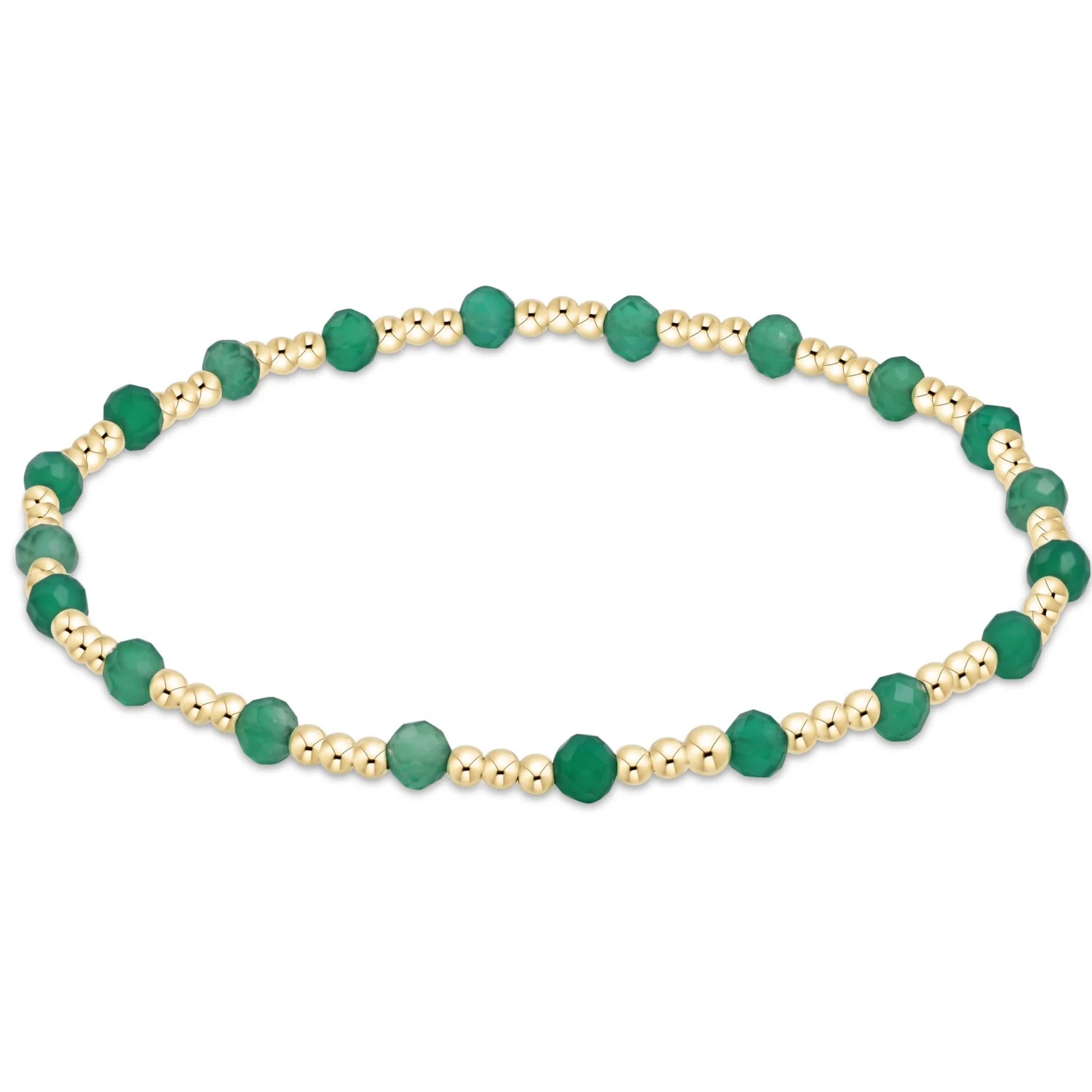 GEMSTONE GOLD SINCERITY PATTERN 3MM BEAD BRACELET