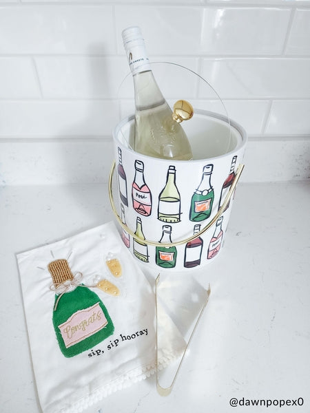 SIP SIP HOORAY CHAMPAGNE BEADED TOWEL - Molly's! A Chic and Unique Boutique 