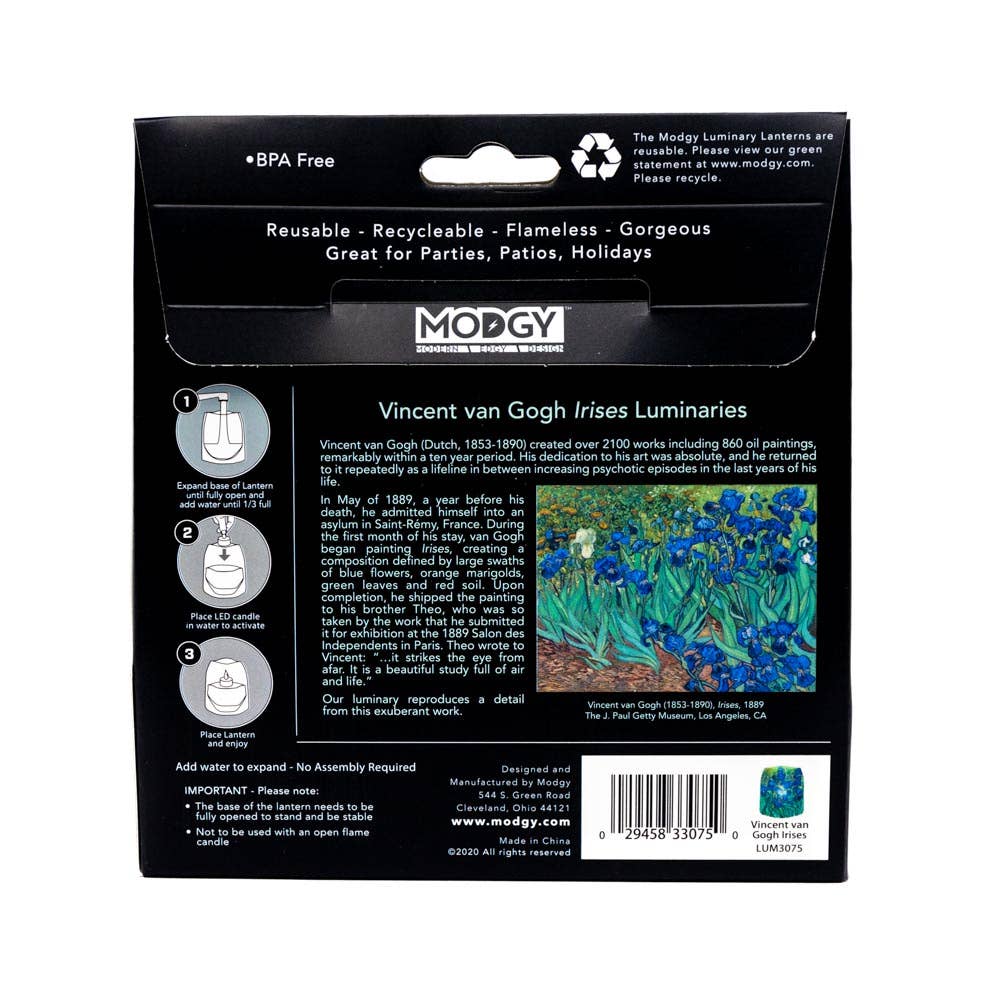 Luminary Lantern - Vincent Van Gogh Irises - Molly's! A Chic and Unique Boutique 