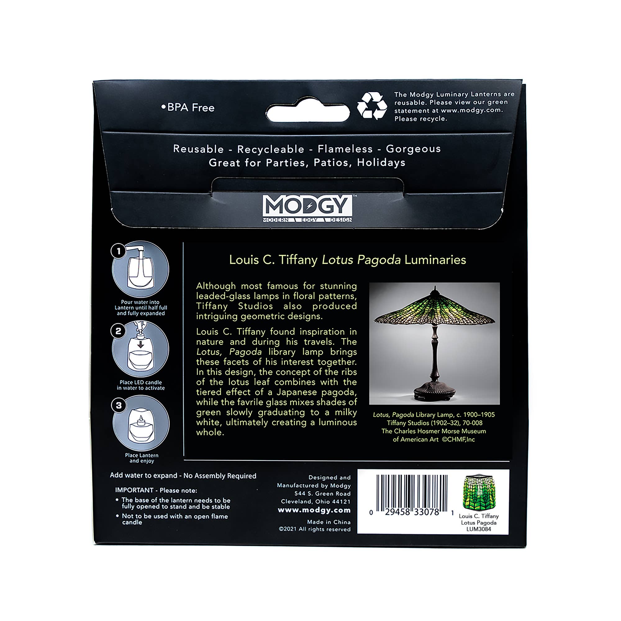 Luminary - Louis C. Tiffany Green Lotus Pagoda - Molly's! A Chic and Unique Boutique 