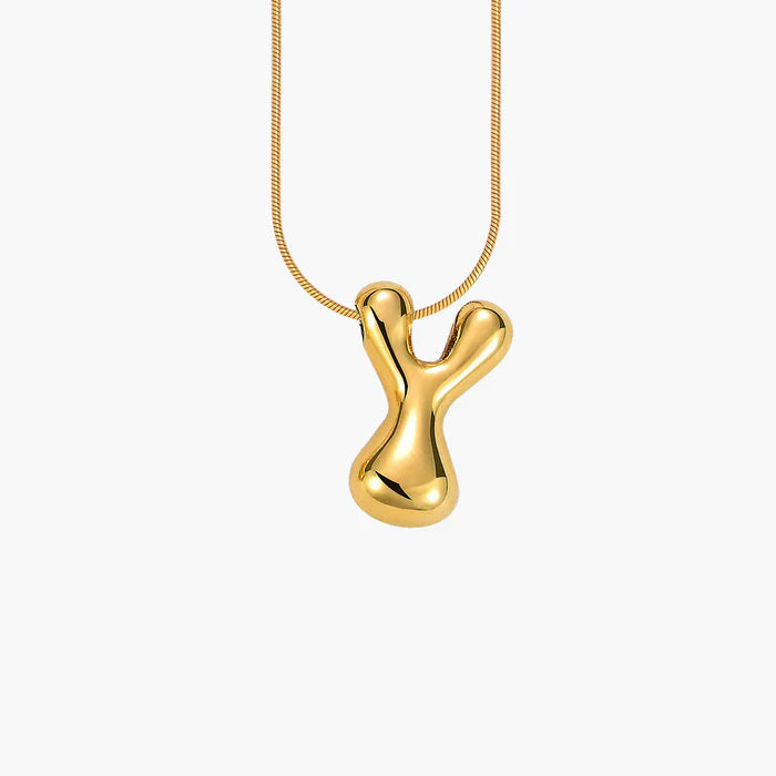 GOLDEN GLOW BUBBLE LETTER NECKLACE - Molly's! A Chic and Unique Boutique 