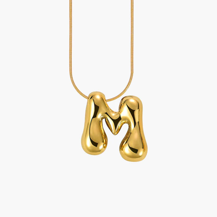GOLDEN GLOW BUBBLE LETTER NECKLACE - Molly's! A Chic and Unique Boutique 