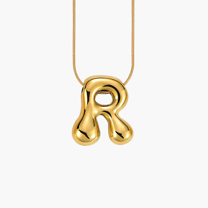 GOLDEN GLOW BUBBLE LETTER NECKLACE - Molly's! A Chic and Unique Boutique 