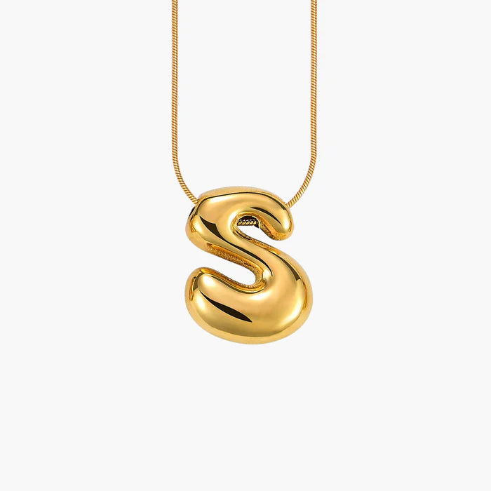GOLDEN GLOW BUBBLE LETTER NECKLACE - Molly's! A Chic and Unique Boutique 