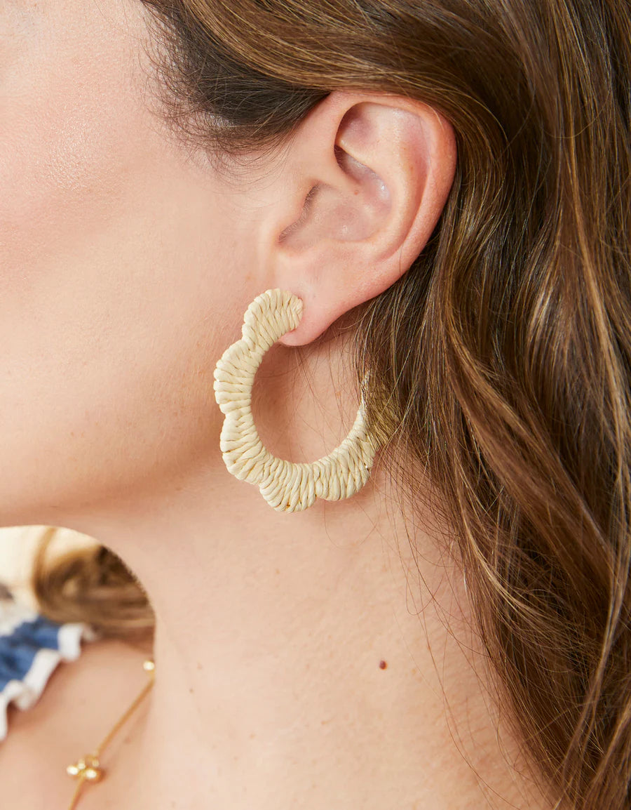 SCALLOPED STRAW HOOP EARRINGS - Molly's! A Chic and Unique Boutique 