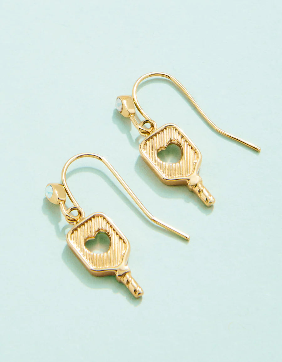 PICKLEBALL PADDLE EARRINGS GOLD - Molly's! A Chic and Unique Boutique 