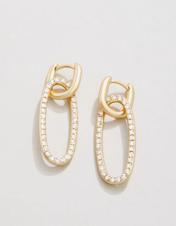 HUDSON CONVERTIBLE HOOP EARRINGS CRYSTAL