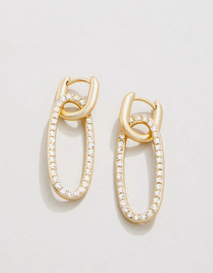 HUDSON CONVERTIBLE HOOP EARRINGS CRYSTAL