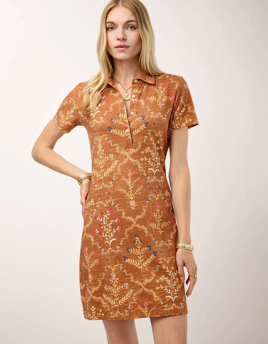 Devin Polo Dress Heritage Meadow Caramel