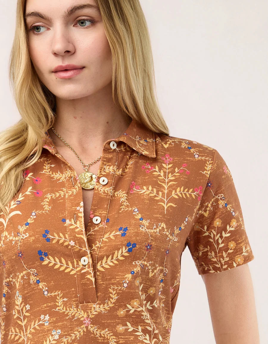 Devin Polo Dress Heritage Meadow Caramel