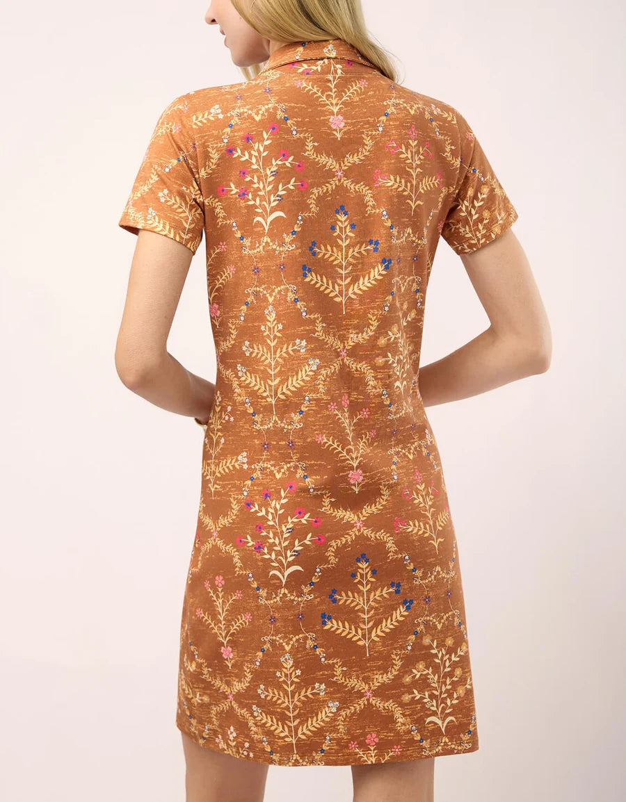 Devin Polo Dress Heritage Meadow Caramel