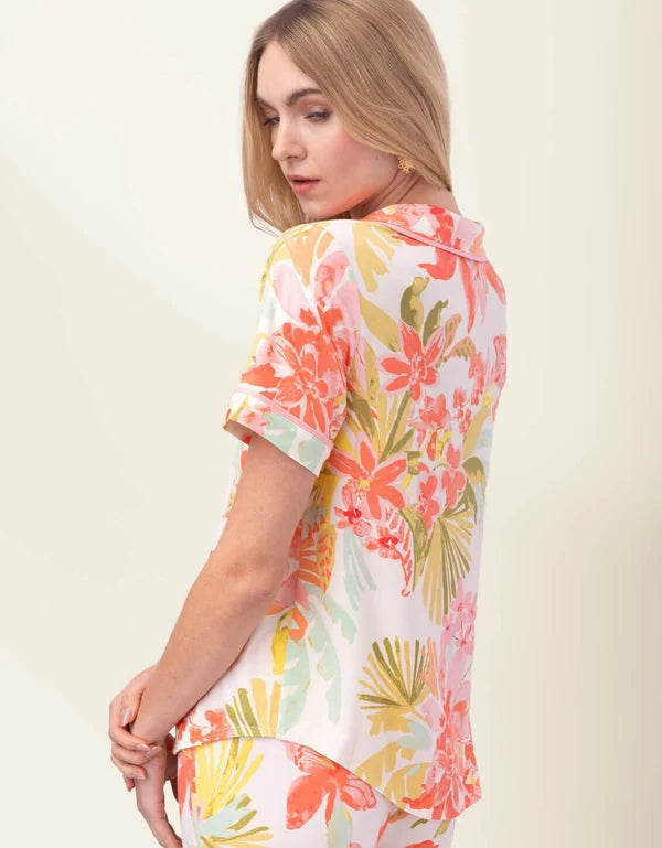 Short Sleeve Pajama Top Castillo Tropical