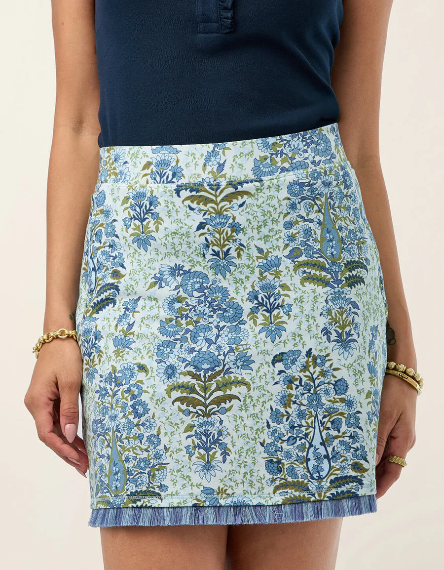 FRINGE SKORT FLAGLER FLORAL PAISLEY SKY - Molly's! A Chic and Unique Boutique 