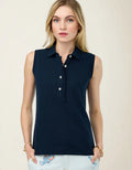 WENDY RUFFLE PIQUE TANK SLATE BLUE - Molly's! A Chic and Unique Boutique 