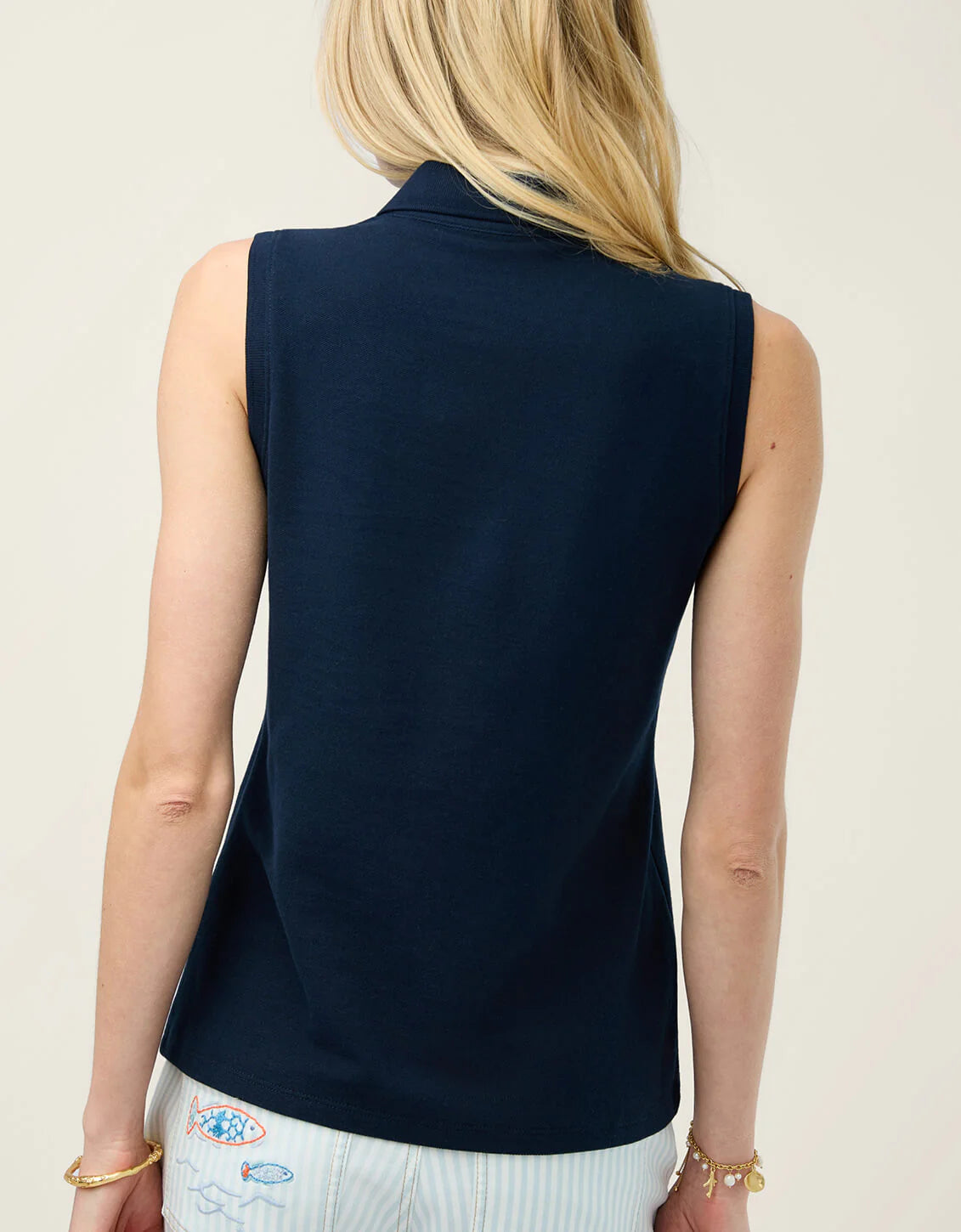 WENDY RUFFLE PIQUE TANK SLATE BLUE - Molly's! A Chic and Unique Boutique 