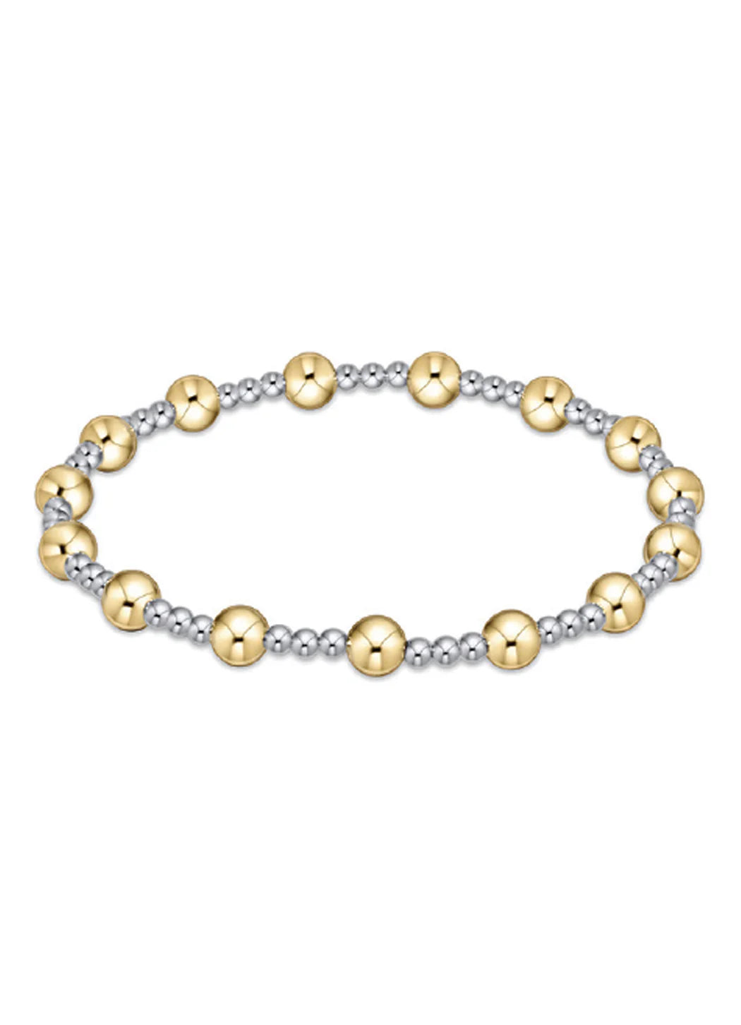 Classic Sincerity Pattern 5mm Bead Bracelet- Gold and Mixed Metal - Molly's! A Chic and Unique Boutique 