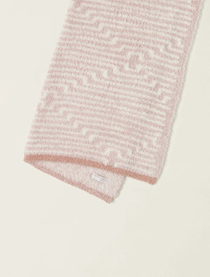 COZY GEO STRIPE STROLLER BLANKET- ANTIQUE ROSE