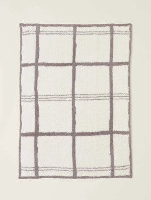 COZYCHIC PLAID STROLLER BLANKET- CREAM/BEACH ROCK