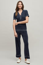 COZYCHIC ULTRA LITE CONTRAST STRIPE RIBBED COLLAR HENLEY - Molly's! A Chic and Unique Boutique 
