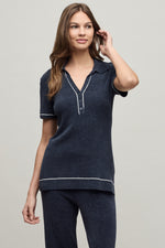 COZYCHIC ULTRA LITE CONTRAST STRIPE RIBBED COLLAR HENLEY - Molly's! A Chic and Unique Boutique 