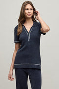 COZYCHIC ULTRA LITE CONTRAST STRIPE RIBBED COLLAR HENLEY - Molly's! A Chic and Unique Boutique 