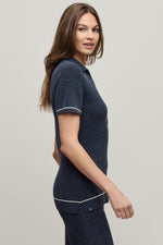 COZYCHIC ULTRA LITE CONTRAST STRIPE RIBBED COLLAR HENLEY - Molly's! A Chic and Unique Boutique 