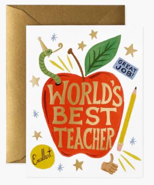 WORLD'S BEST TEACHER CARD - Molly's! A Chic and Unique Boutique 