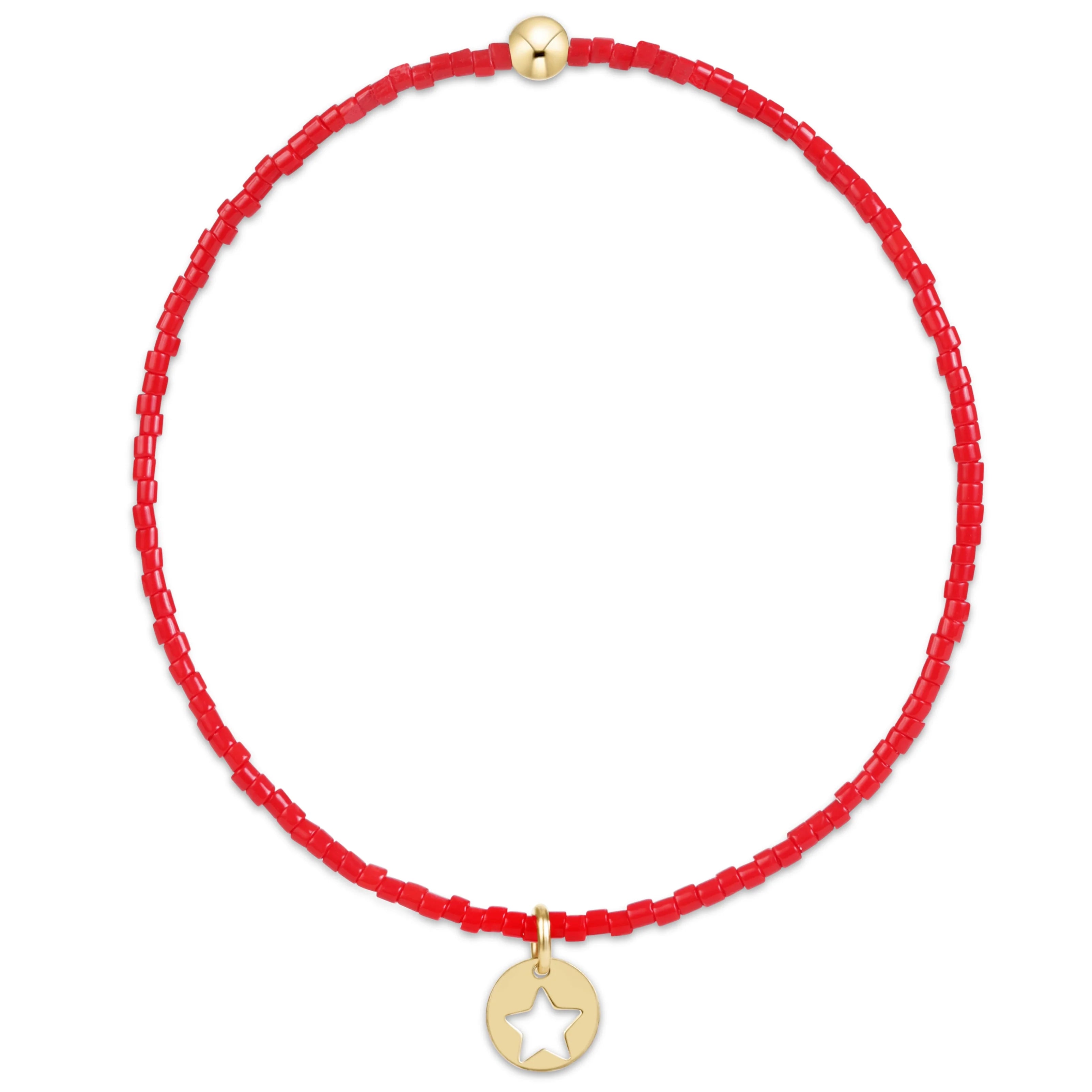 HOPE CLASSIC BRACELET- RED STAR SMALL GOLD DISC