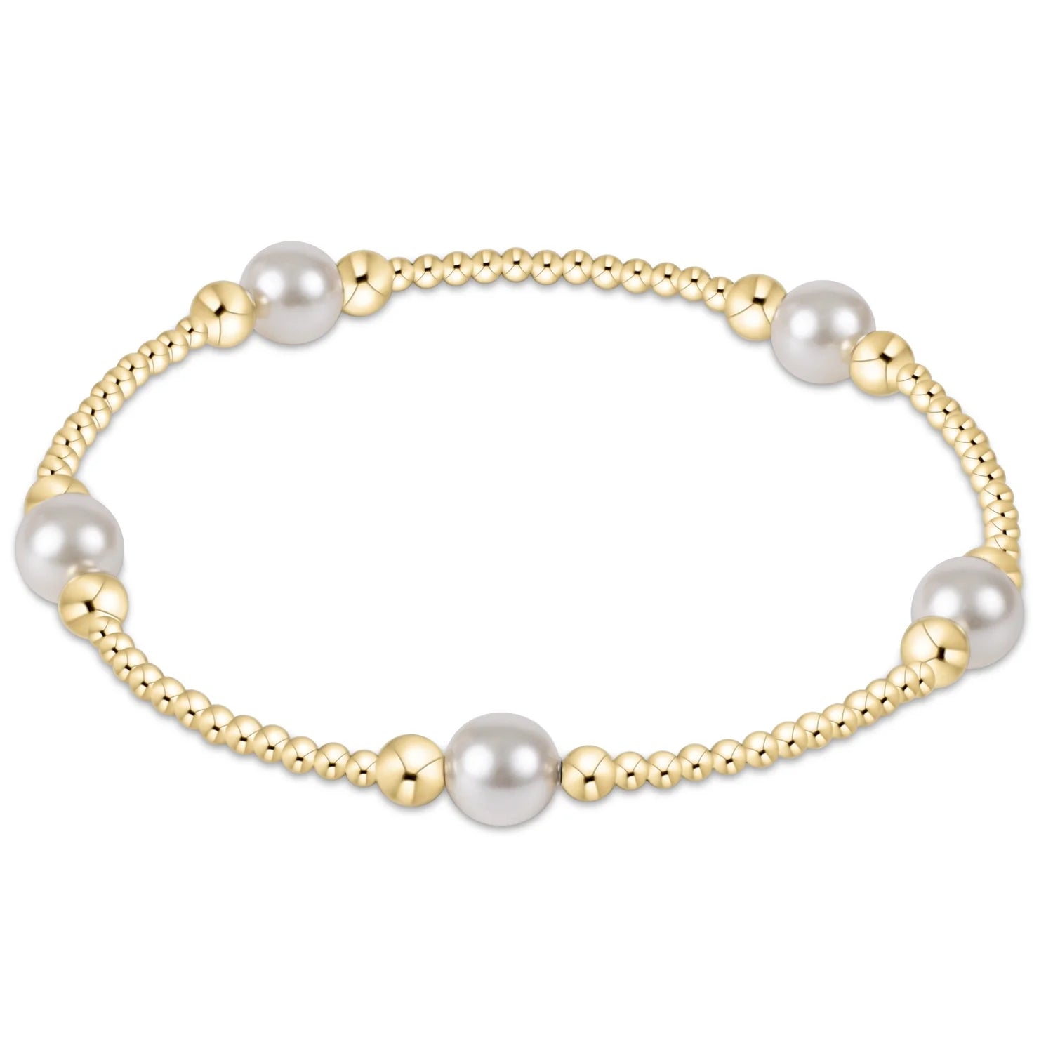 PURPOSE PEARL 6MM BEAD BRACELET GOLD